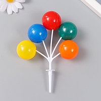 Декор для творчества пластик "Связка воздушных шаров - яркие" 5 шт 13,5 см