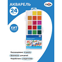 Акварель 24 цвета Гамма "Классическая", без кисти, пластик, европодвес (1009198)