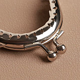 Фермуар пришивной «Полукруг», с кольцом, 5,3 × 4,5 см, цвет серебряный, фото 2