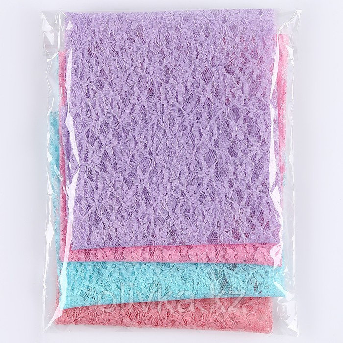 Набор лоскутов для рукоделия, гипюр, 4 шт.: розовый, коралл, сиреневый, мятный, 50 × 50 см - фото 5 - id-p113959001