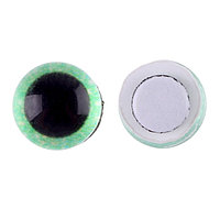 Глаза на клеевой основе, набор 10 шт., размер 1 шт. 8 мм, цвет зелёный с блёстками