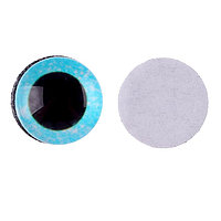 Глаза на клеевой основе, набор 10 шт., размер 1 шт. — 10 мм, цвет голубой с блёстками