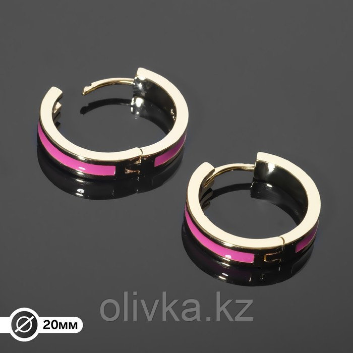 Швензы-кольца родированные "Локо" d=20мм, цвет розовый в золоте - фото 1 - id-p113953546