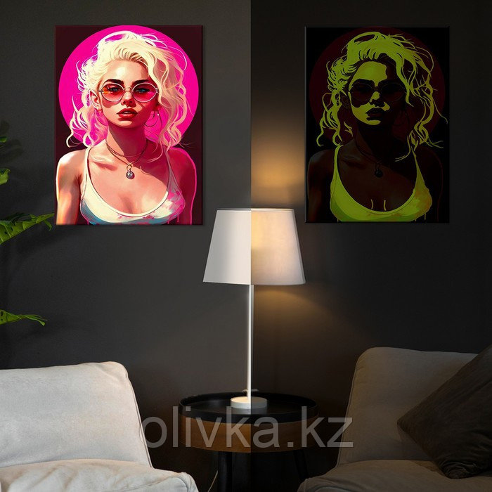 Картина по номерам со светящейся краской, 40 × 50 см «Привлекательная блондинка» 21 цвет - фото 2 - id-p113959937