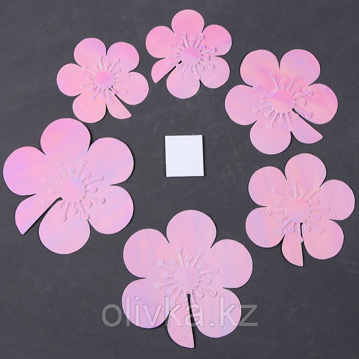 Набор для украшения торта «Цветы», цвет розовый перламутр - фото 1 - id-p113959018