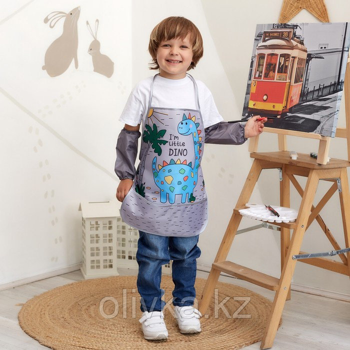 Набор детский для творчества Этель "Little dino" фартук 49 х 39 см и нарукавники - фото 4 - id-p110929629