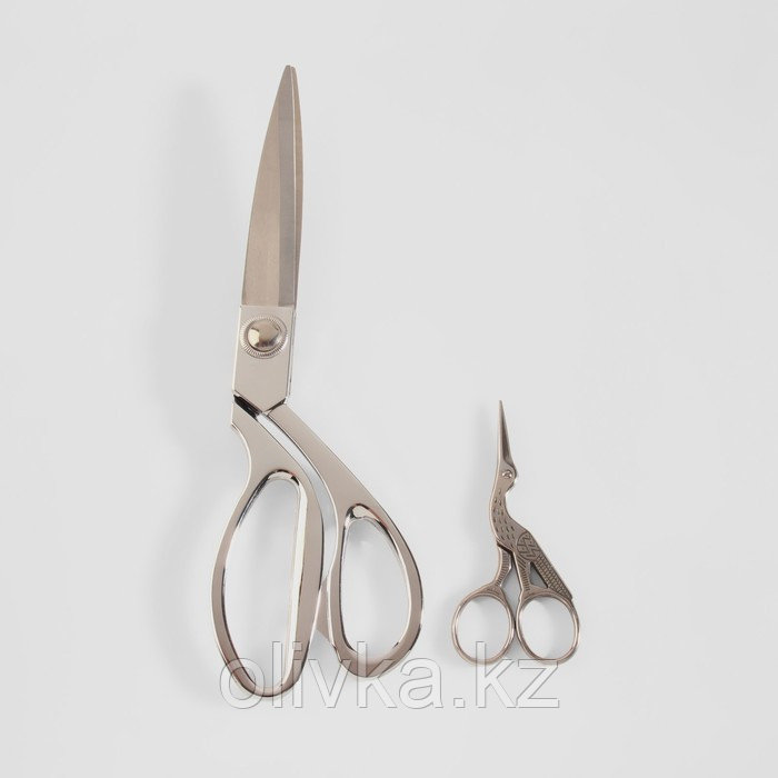 Набор ножниц подарочный: закройные ножницы 9", 23,5 см, ножницы вышивальные «Цапельки», 9,5 см, цвет - фото 6 - id-p113952141