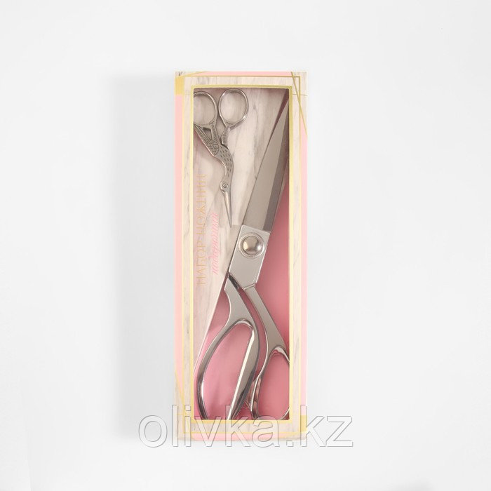 Набор ножниц подарочный: закройные ножницы 9", 23,5 см, ножницы вышивальные «Цапельки», 9,5 см, цвет - фото 9 - id-p113952141