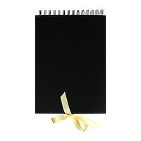 Скетчбук А4, 30 черных листов, плотность 240 гр, твердая обложка на гребне Черный