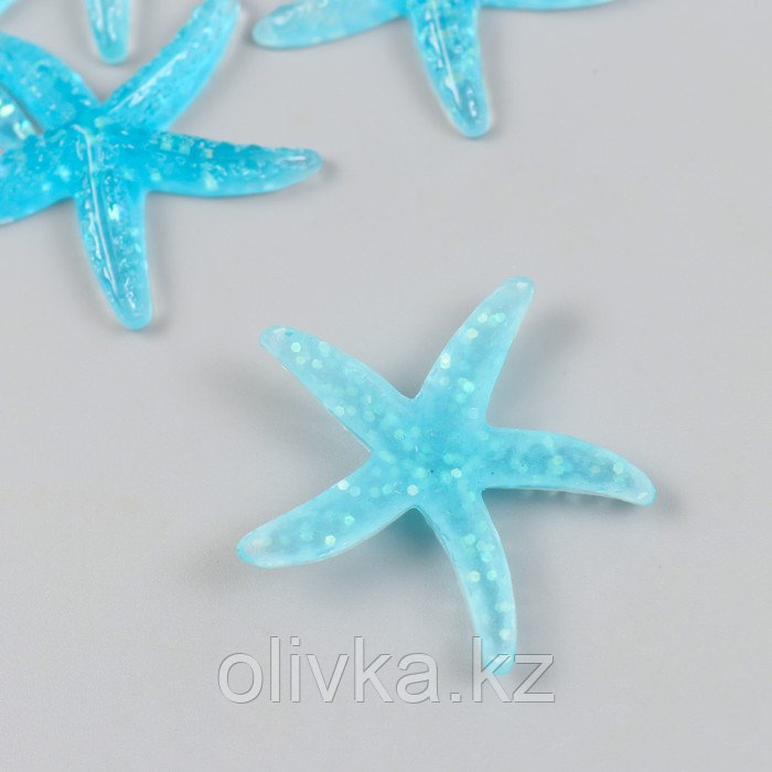 Декор для творчества пластик "Голубая морская звезда" слюда 4х4 см - фото 2 - id-p113950572