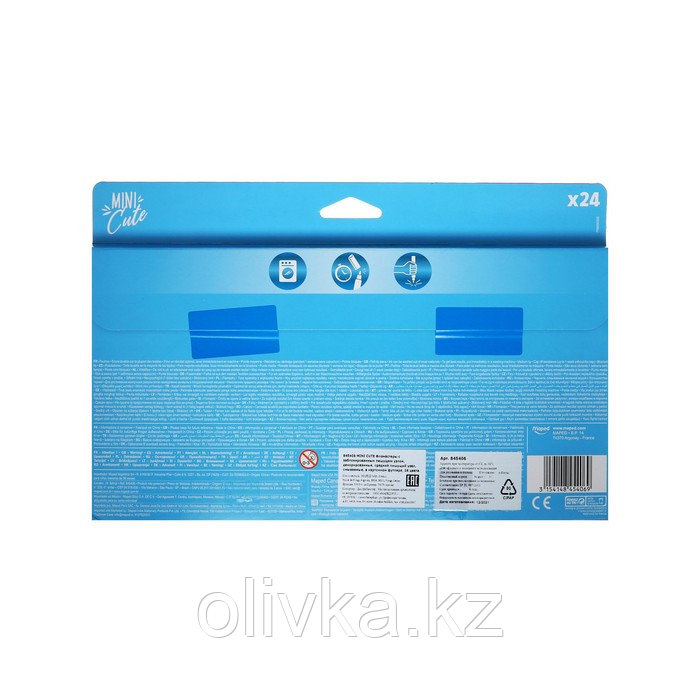 Фломастеры 24 цвета Maped MINI CUTE смываемые, декорированные, картонная упаковка - фото 5 - id-p113957217