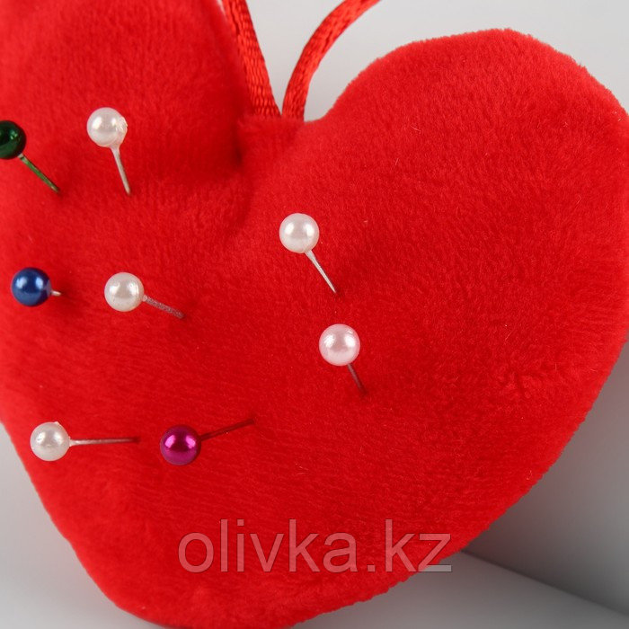 Игольница с петлёй «Сердце», цвет красный - фото 3 - id-p110916836
