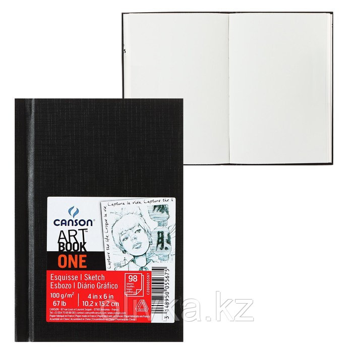 Блокнот в твердой обложке для зарисовок CANSON Art Book One, 10.2 х 15.2 см, 100 листов, 100 г/м2 - фото 1 - id-p113955398
