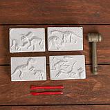 Набор археолога «Динозавры», серия: 4 брикета, молоток, долото, фото 2