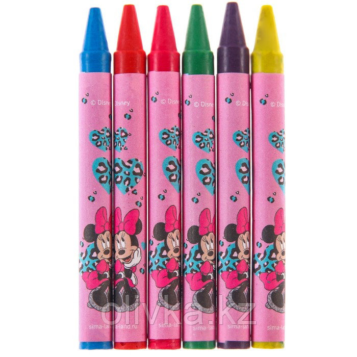 Восковые карандаши, набор 6 цветов, Минни Маус - фото 2 - id-p113952149