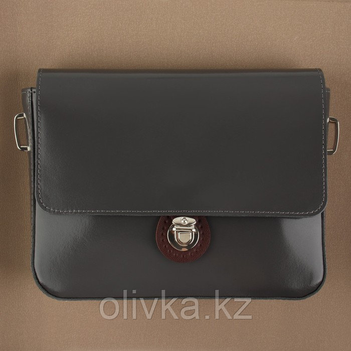 Застёжка для сумки, пришивная, 6 × 4 см, цвет тёмно-коричневый/серебряный - фото 4 - id-p113957258