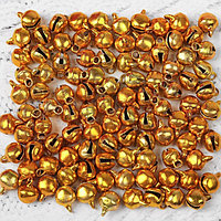 Бубенчики, набор 100 шт., размер 1 шт: 0,6 см, цвет золотистый