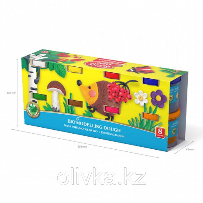 Пластилин на растительной основе, 8 цветов, 800 г, ArtBerry премиум, с Алоэ Вера - фото 3 - id-p113946129