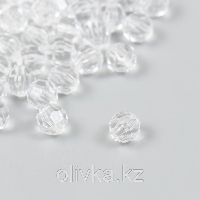 Бусины для творчества пластик "Шарики с разными гранями - кристалл" d=0,8 см набор 20 гр - фото 1 - id-p113956380