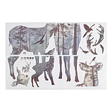Наклейка пластик интерьерная "Семейство оленей в лесу" 60х90 см, фото 2