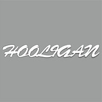Наклейка "HOOLIGAN", Хулиган, белая, плоттер, 700 х 100 х 1 мм