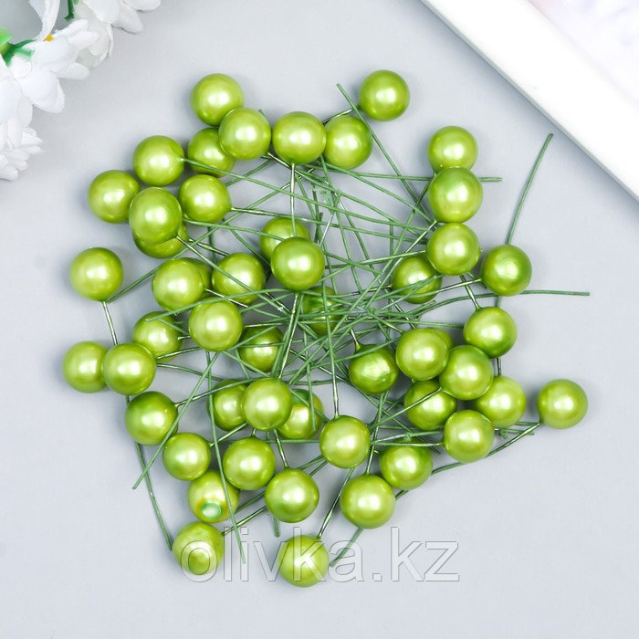 Тычинки для цветов "Шарик жемчужно-зелёный" d=1,2 см 6х1,2х1,2 см - фото 3 - id-p113952566
