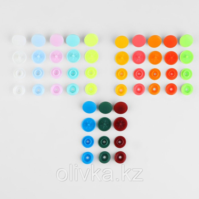 Набор пластиковых кнопок d = 12 мм, 180 шт, в органайзере «Цветок», d = 15,8 × 2,5 см - фото 2 - id-p113954554