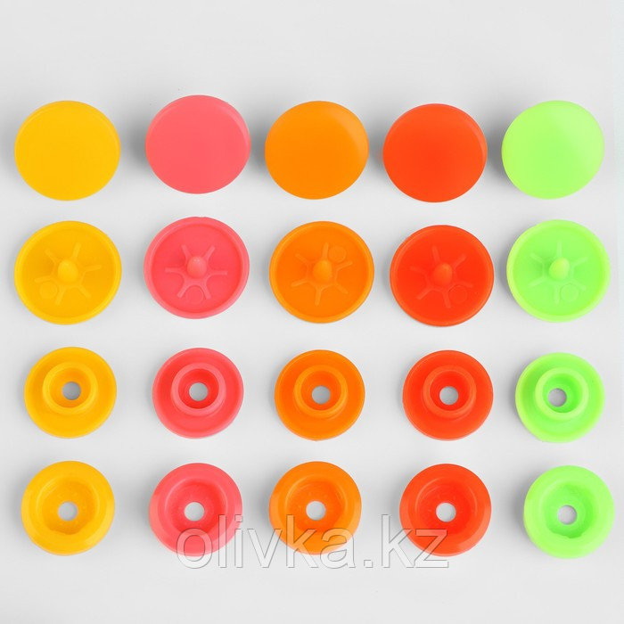 Набор пластиковых кнопок d = 12 мм, 180 шт, в органайзере «Цветок», d = 15,8 × 2,5 см - фото 3 - id-p113954554