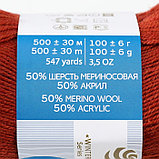 Пряжа "Кроссбред Бразилии" 50%меринос.шерсть, 50% акрил 500м/100гр (30-Св.Теракот), фото 2
