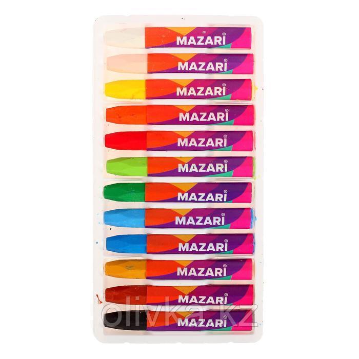 Пастель масляная Mazari, 12 цветов, шестигранный корпус, длина 73 мм, d корпуса 10 мм, картонная упаковка - фото 3 - id-p113948295