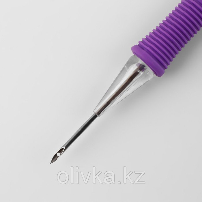 Игла для вышивания, для ковровой техники, d = 1,6 мм, с нитевдевателем, цвет фиолетовый - фото 2 - id-p113958283
