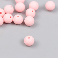 Бусина силикон "Круглая" светло-розовая d=0,9 см