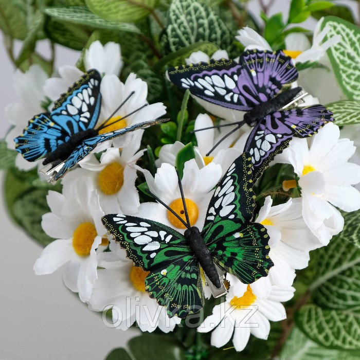 Бабочки для декора и флористики, на прищепке, пластиковые, черные, микс, 5 см и 8 см - фото 1 - id-p113951620