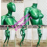 Манекен кукла женский глянцевый янтарно-привлекательный -зеленый цвет