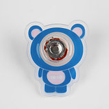 Нашивка силиконовая «Мишка», светящаяся, 5 × 4 см, цвет синий, фото 4