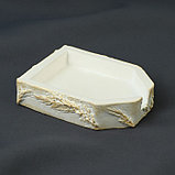 Органайзер-ванночка для бисера и страз, из гипса, 7 × 8 × 2 см, цвет белый/золотой, фото 2