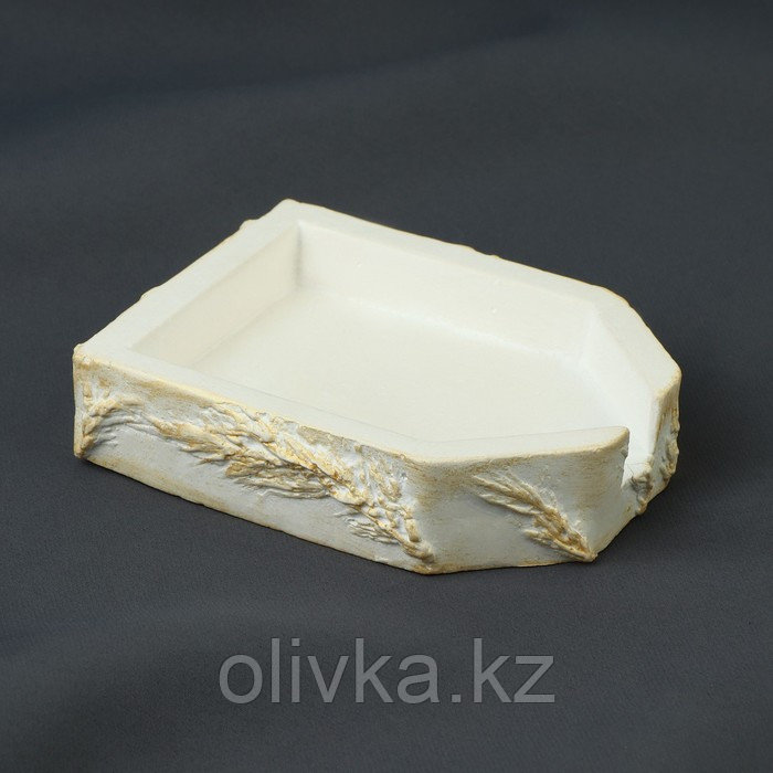 Органайзер-ванночка для бисера и страз, из гипса, 7 × 8 × 2 см, цвет белый/золотой - фото 2 - id-p113960223