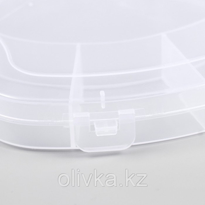 Шкатулка пластик для мелочей "Яблочко" прозрачная 12 отделений 16,5х15,5х2,5 см - фото 3 - id-p113955625