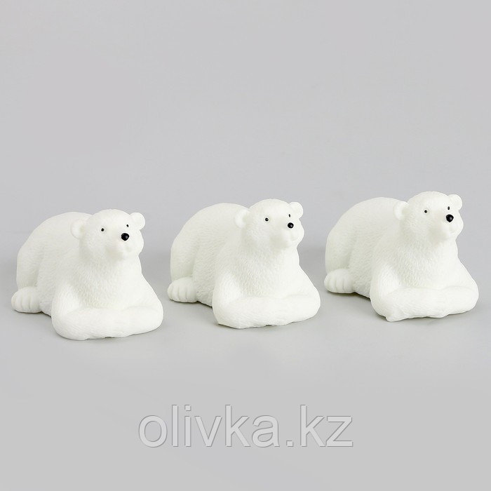 Миниатюра кукольная «Белый медведь», набор 3 шт., размер 1 шт. 2,5 × 2 × 3,5 см - фото 2 - id-p113959337