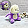 Мишка с капюшоном стич 20 см фиолетовый, фото 3