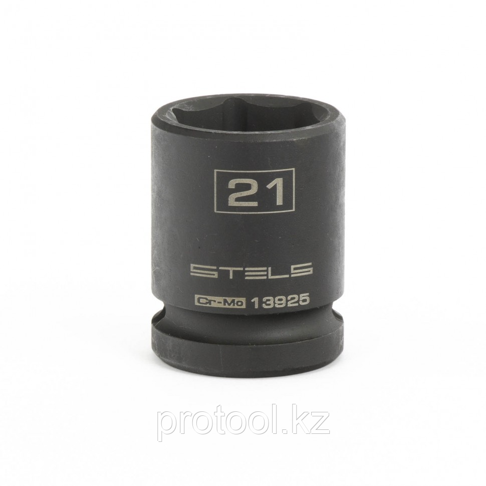 Головка ударная шестигранная, 21 мм, 1/2", CrMo// Stels