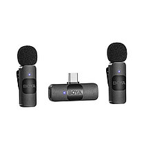 Оригинал!!! микрофон Boya by-v20 Беспроводной двойной петличный Type-C для iPhone 15, 15pro, фото 4