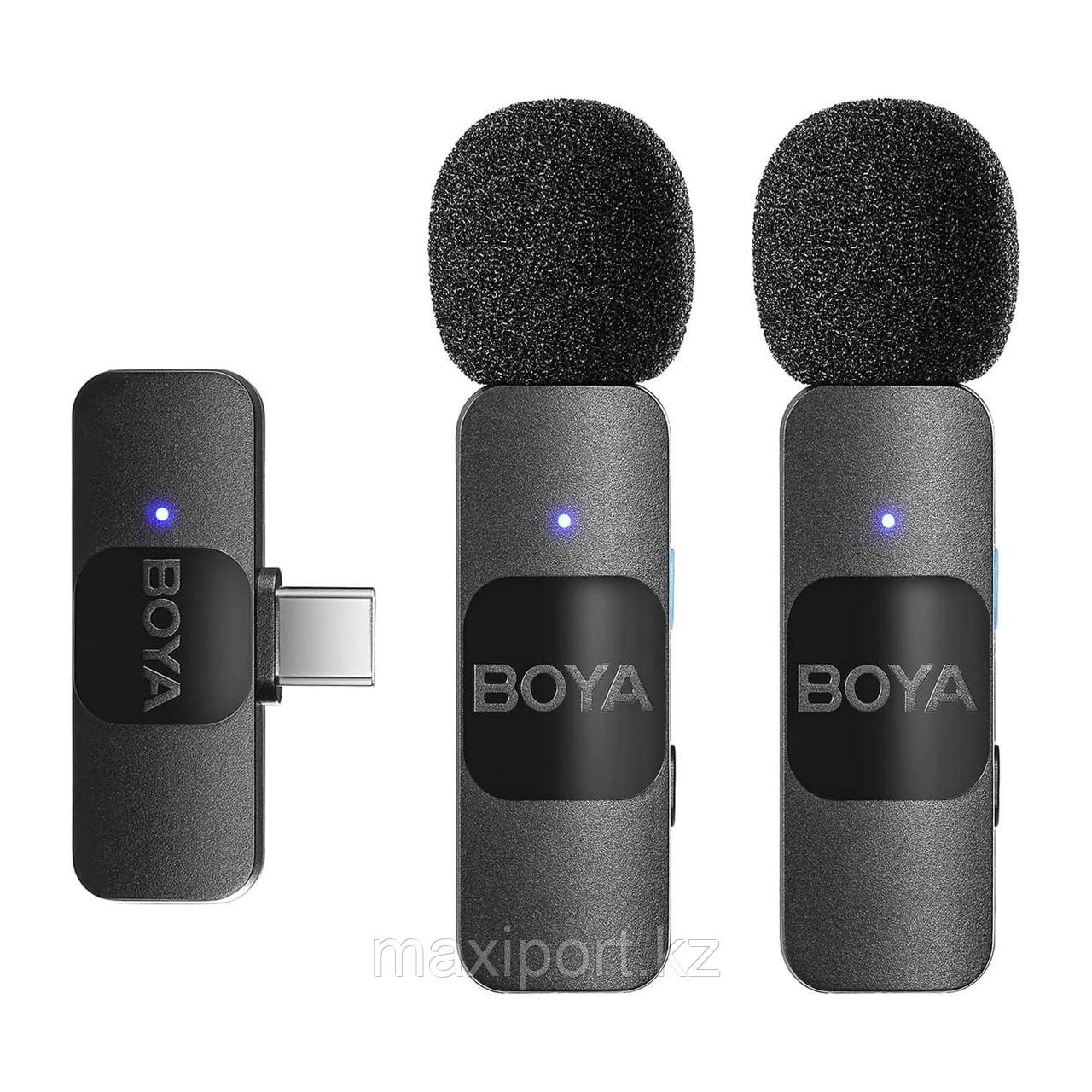 Оригинал!!! микрофон Boya by-v20 Беспроводной двойной петличный   Type-C для iPhone 15, 15pro