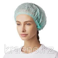 Шапочки шарлотка РФ одноразовые, 100шт/уп зеленые