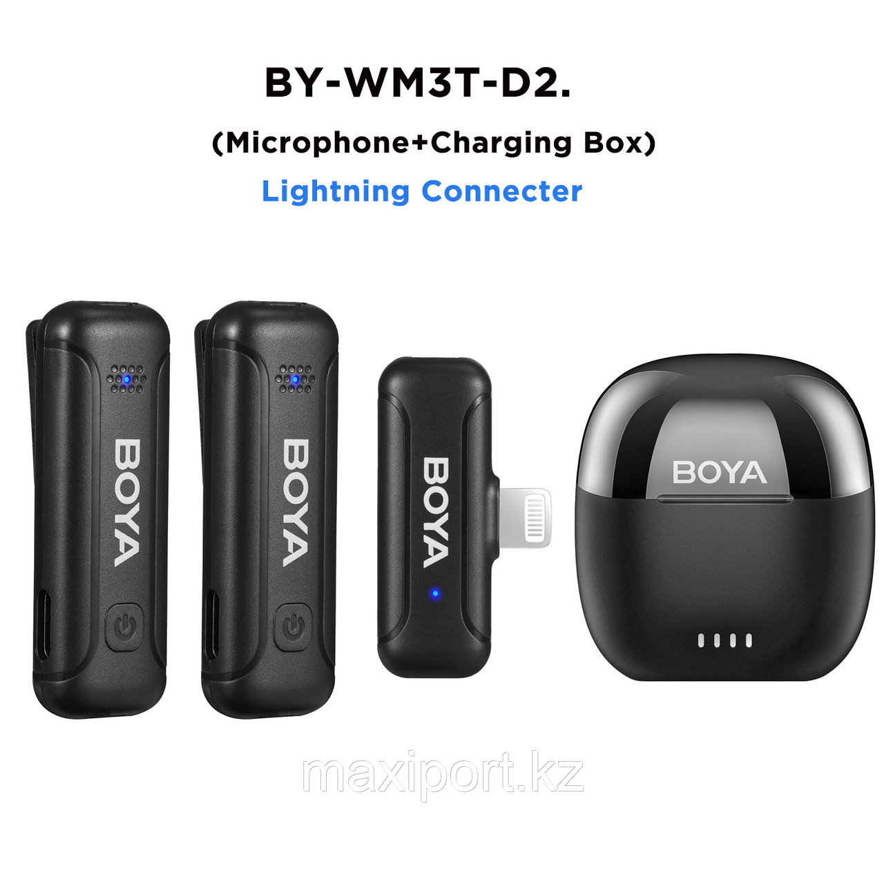 Беспроводной петличный микрофон Boya by-wm3t-d2 Оригинал!! Lightning для iPhone двойной.