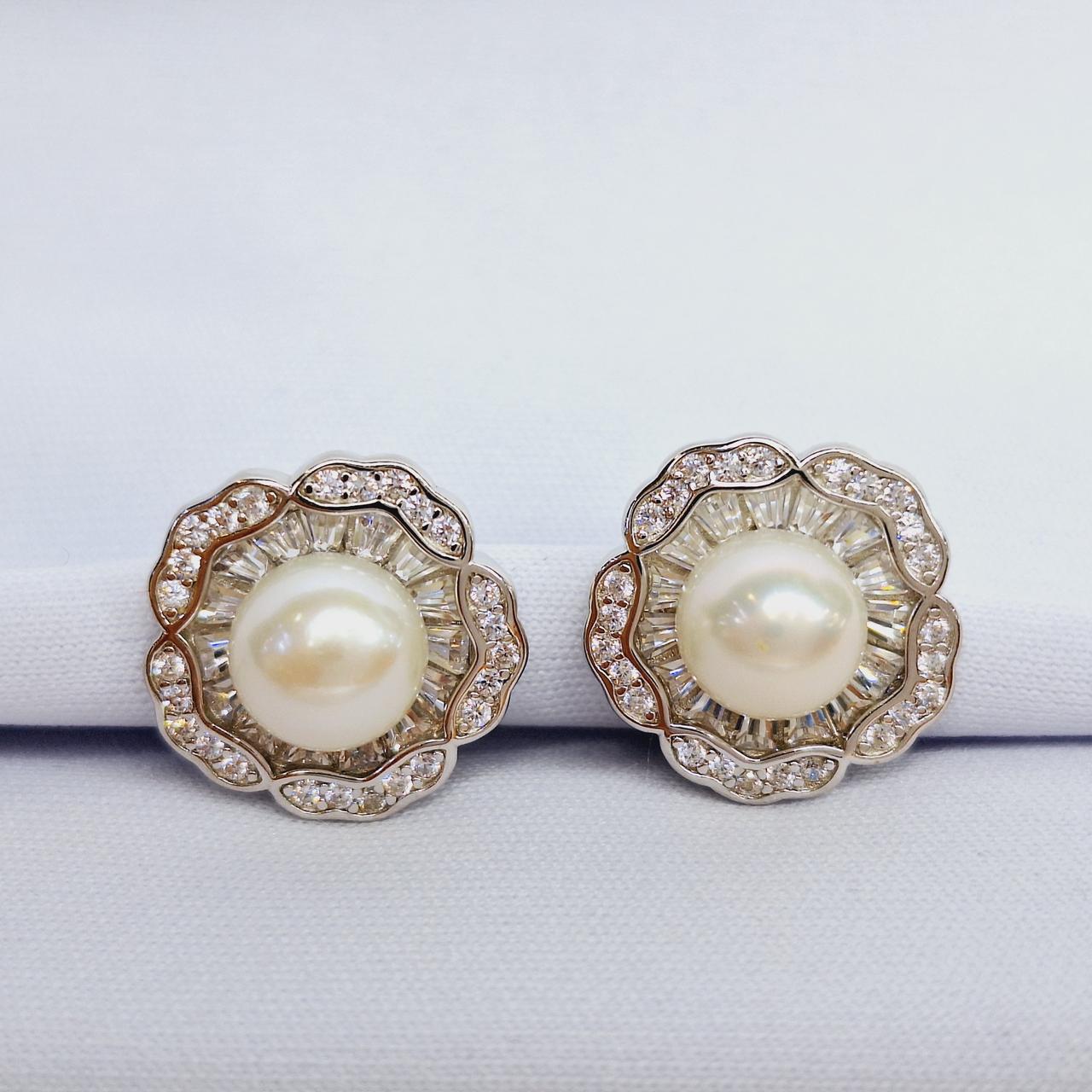 Серьги из серебра с фианитами L575, фото 1