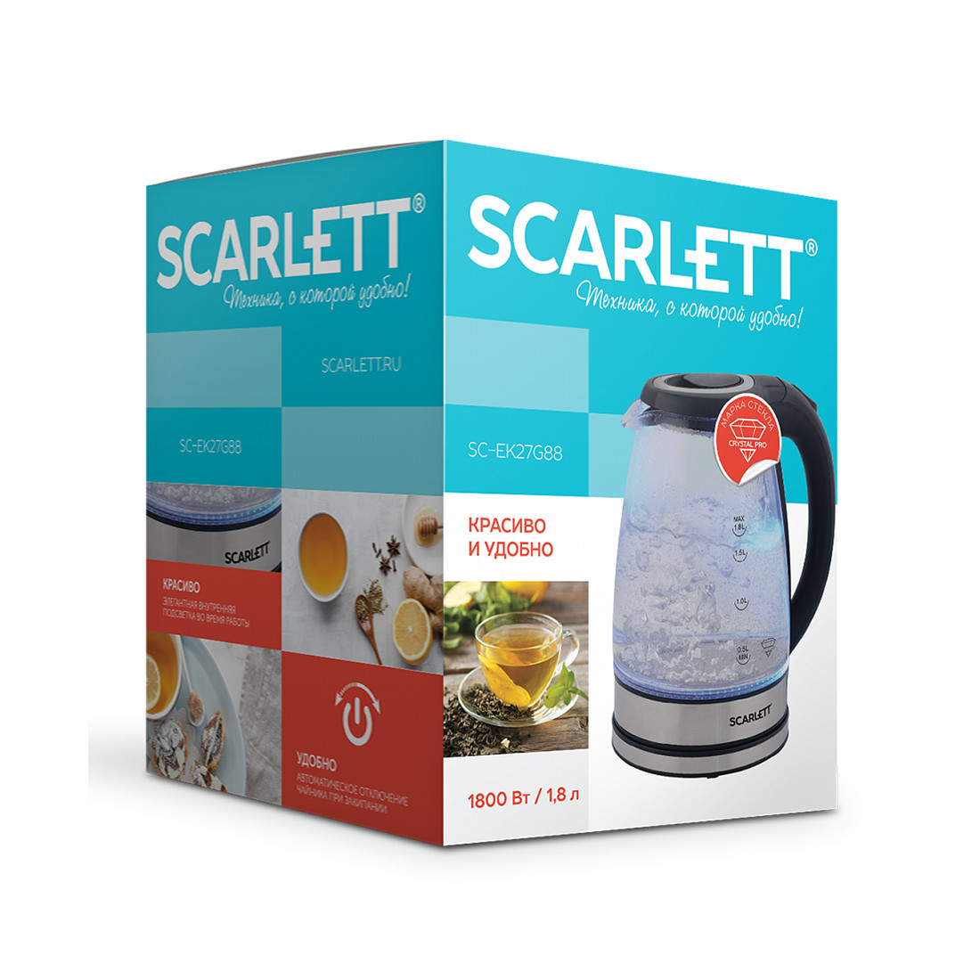 Электрический чайник Scarlett SC-EK27G88 2-003509 - фото 3 - id-p113843719