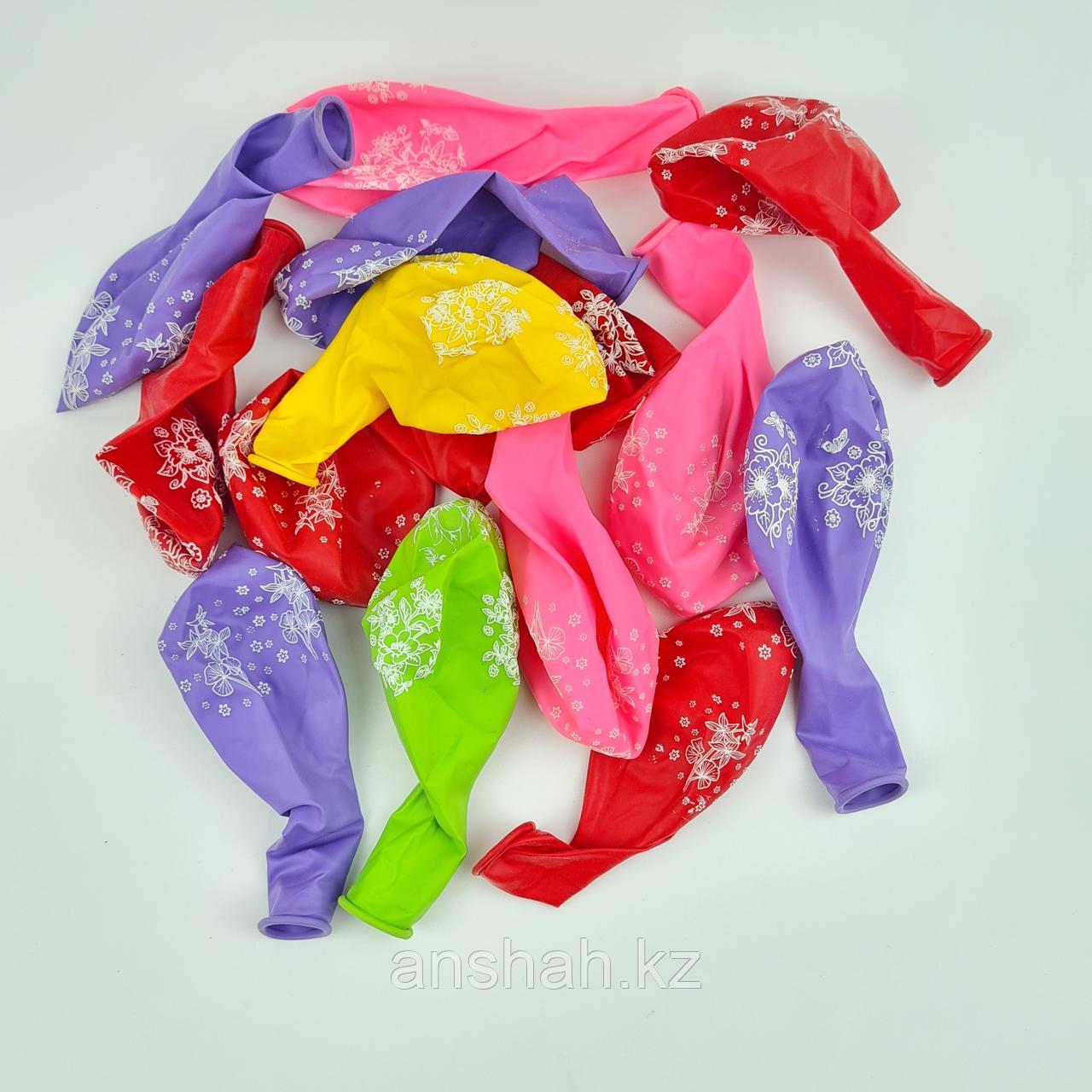 Цветные гелиевые шары, с рисунком, 100шт - фото 3 - id-p84247001