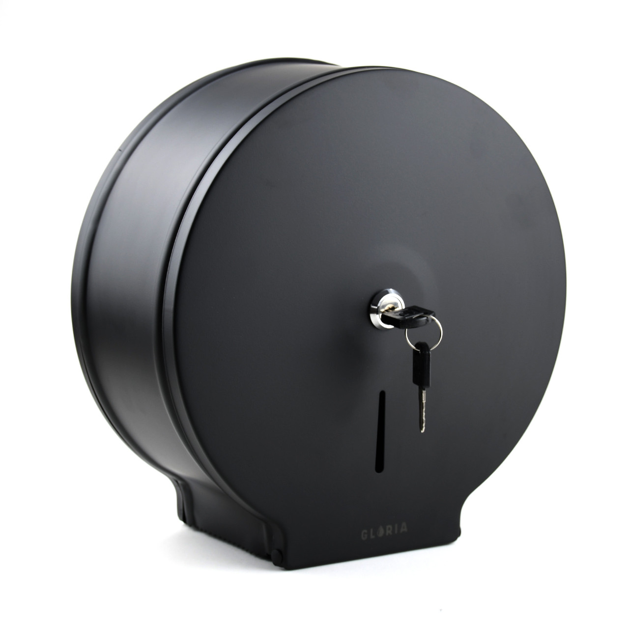 GL338 Диспенсер для туалетной бумаги (Джамбо) металлический, антивандальный с универсальной втулкой, черный