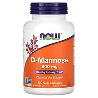 D-манноза, 500 мг, 120 вегетарианских капсул, NOW Foods